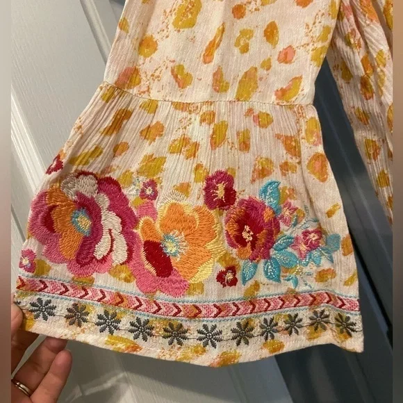Savannah Jane Embroidery Floral Bell Sleeve Top - Picture 4 of 7